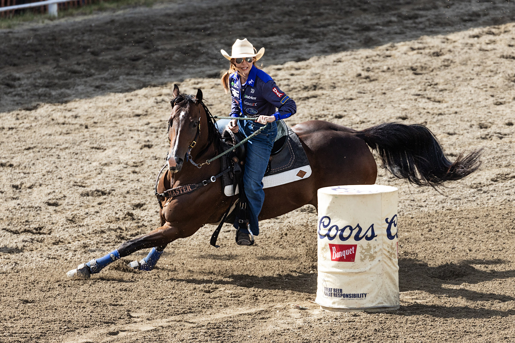 Home of Champions Rodeo, barrel racing, Red Lodge, July 4.  Click for next photo.
