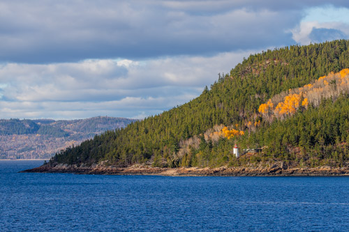 Cap au Leste lighthouse in Saguenay Fjord, Quebec.