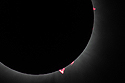 Getting toward the end of totality, lower right prominence becoming more prominent.