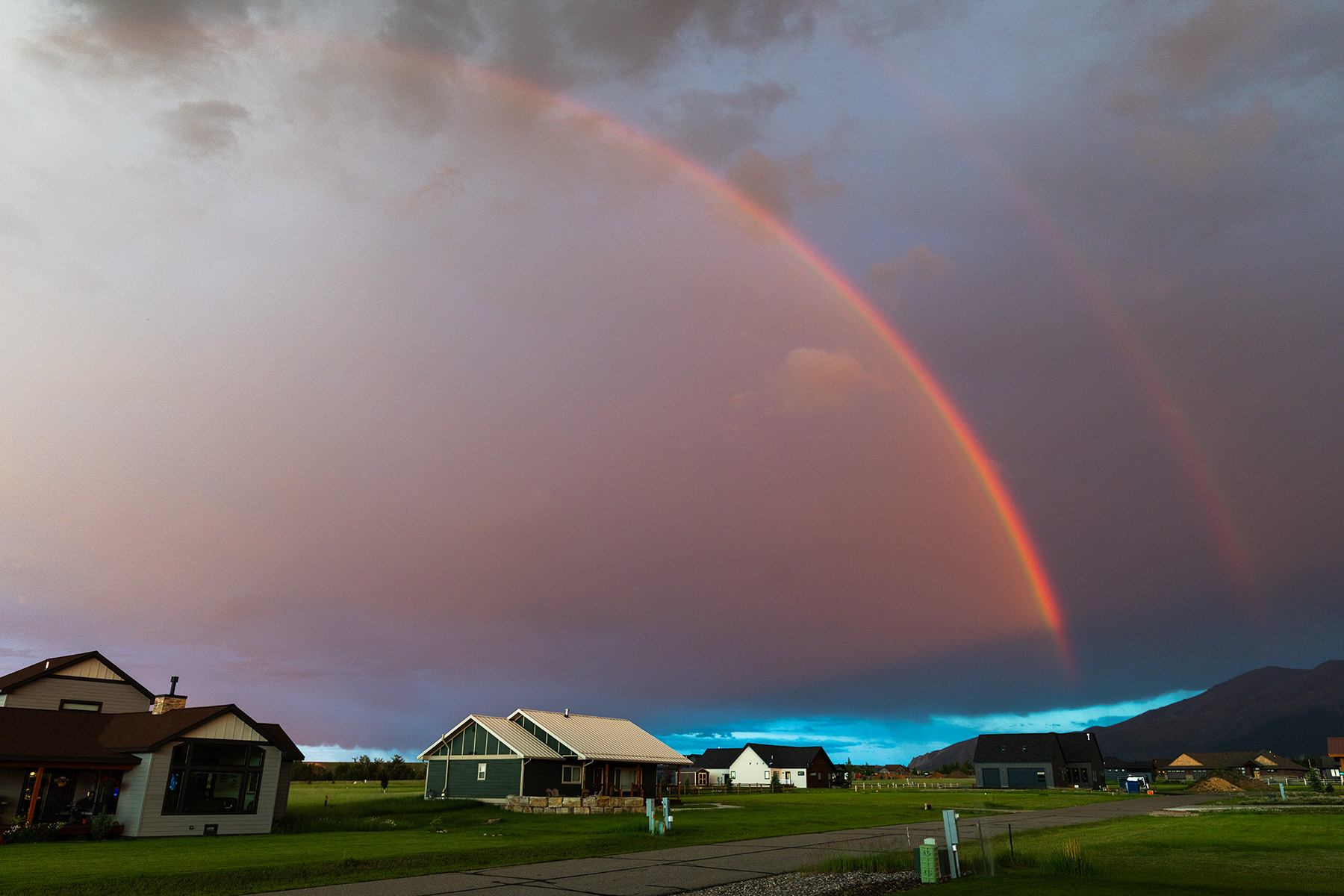 Double rainbow over Red Lodge, MT.  Click for next photo.