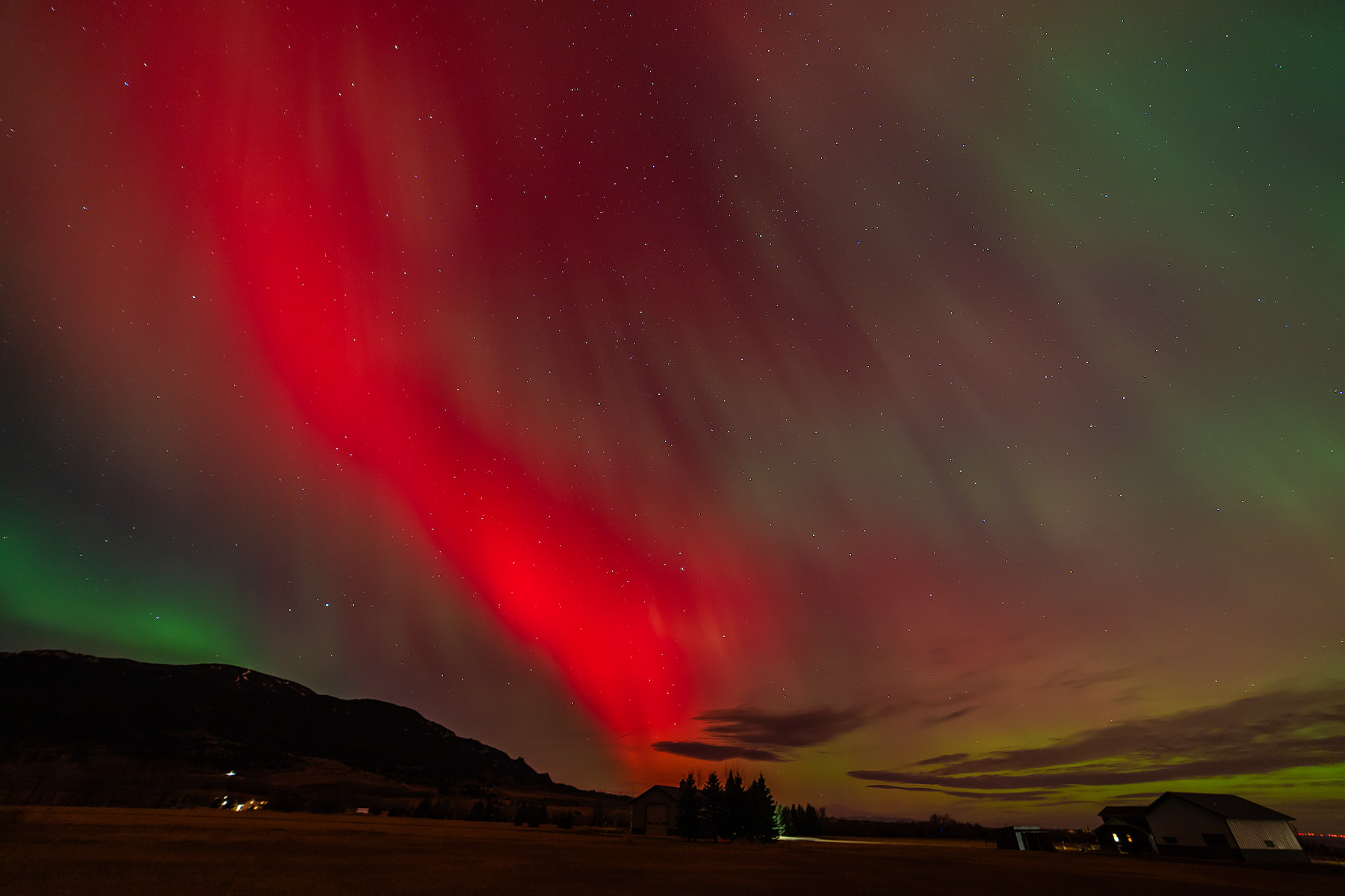 Northern Lights over Red Lodge Mountain, Montana.  Click for next photo.