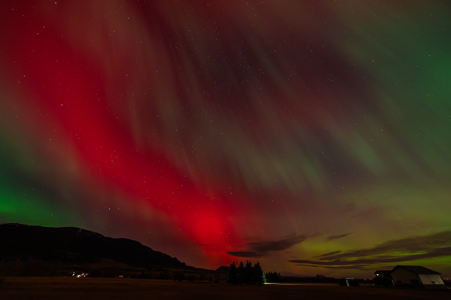 Northern Lights over Red Lodge Mountain, Montana.  Click for next photo.