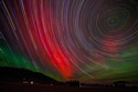 Northern Lights over Red Lodge Mountain, Montana.  Stack of 30-second images over 8 hours and 10 minutes.