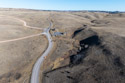 Drone image of the wildlife station surrounded by a bison herd, Custer State Park.